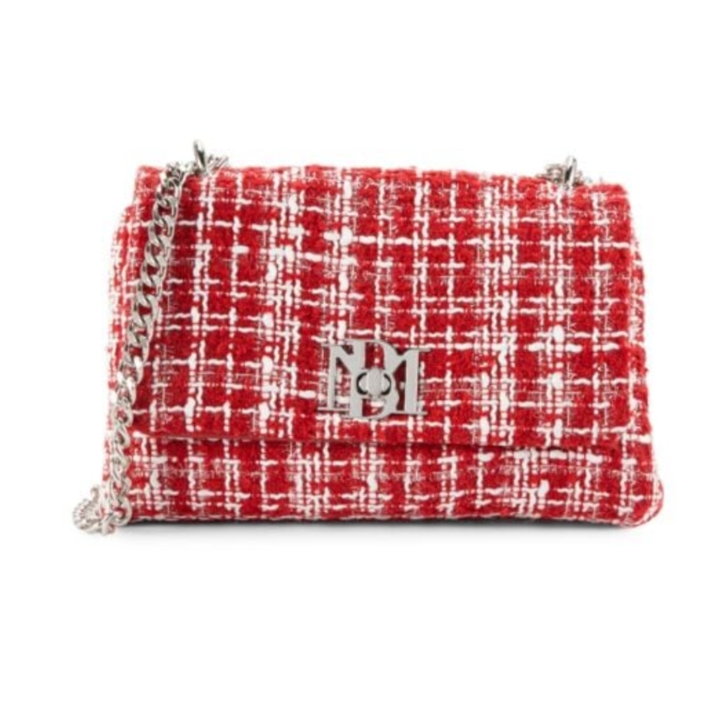 Bagdley Mischka Red Tweed Shoulder Bag